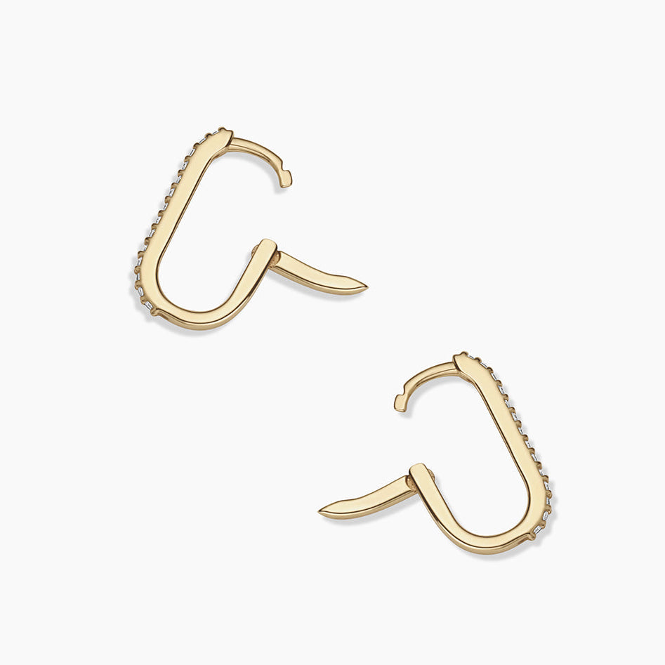 0.112 TCW Round Lab Grown Diamond Huggies Earrings