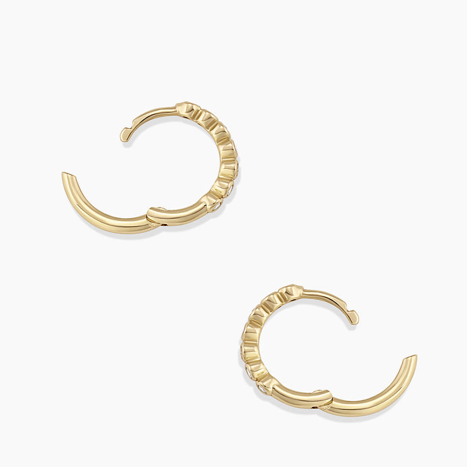 0.098 TCW Round Lab Grown Diamond Huggies Earrings