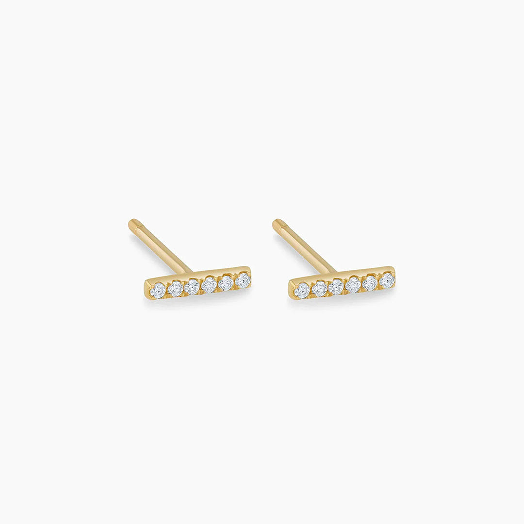 0.072 TCW Round Lab Grown Diamond Bar Stud Earrings