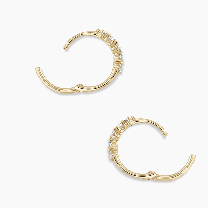 0.125 TCW Round Lab Grown Diamond Huggies Earrings