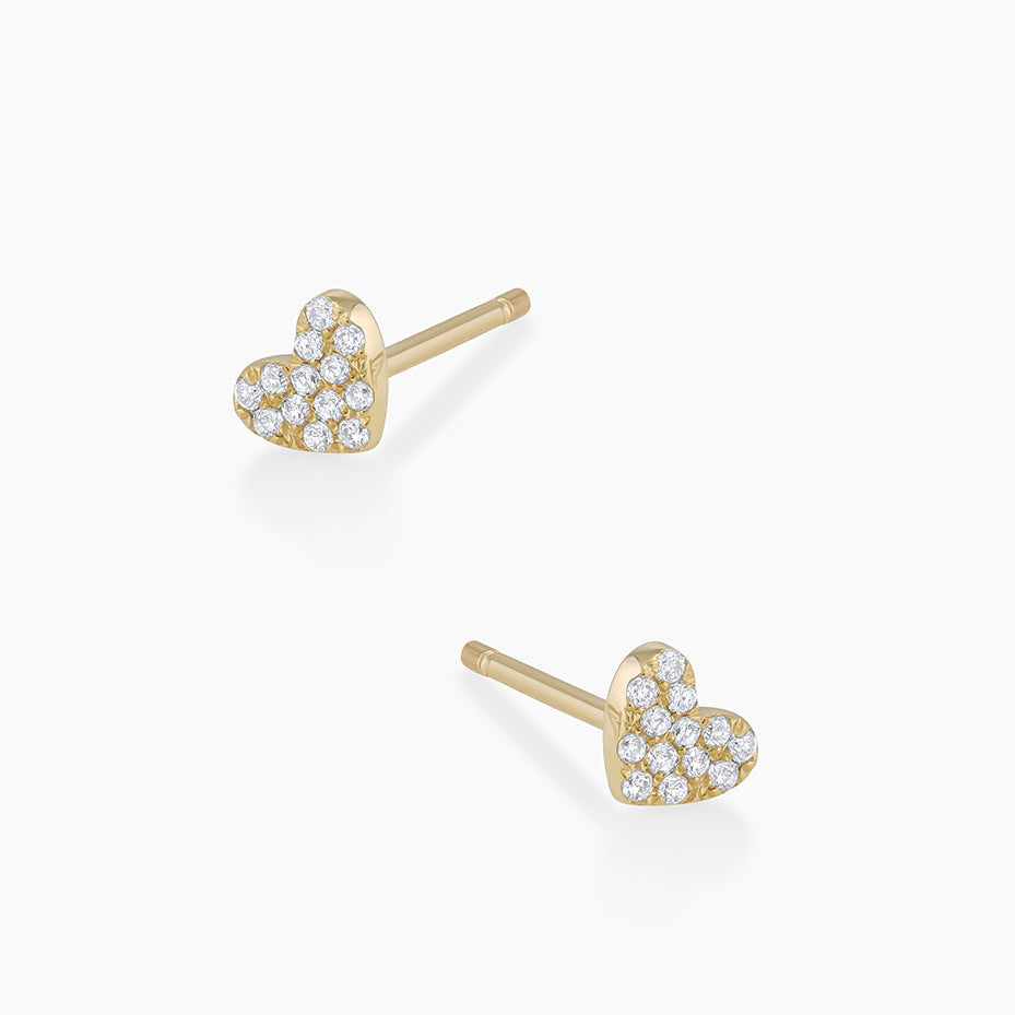 1.3 TCW Round Lab Grown Diamond Heart Stud Earrings