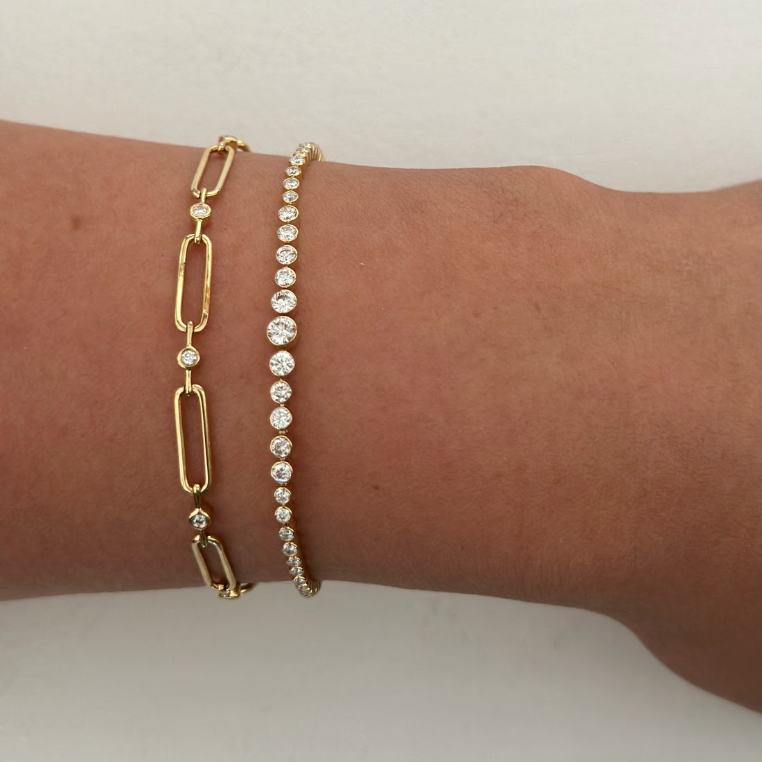 0.83 TCW Round Lab Grown Diamond Half Eternity Bracelet