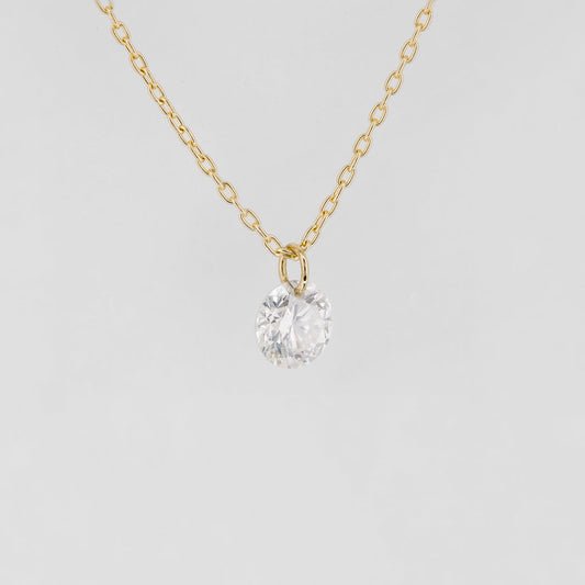 1 CT Round Cut Solitaire Moissanite Necklace