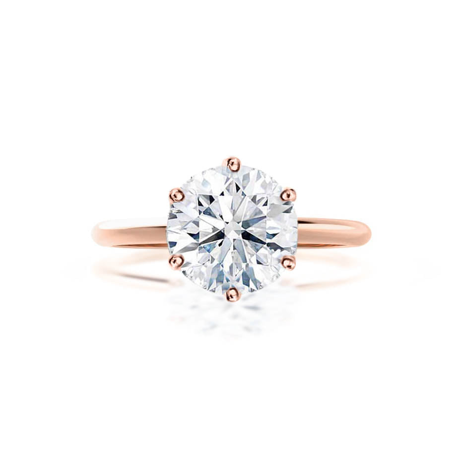 2.20 CT Round Shaped Moissanite Solitaire Style Engagement Ring