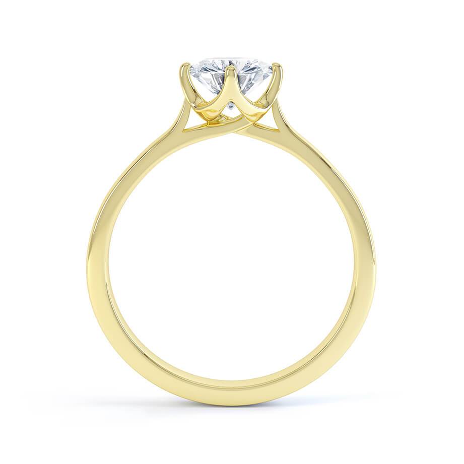 1.0 CT Round Shaped Moissanite Solitaire Engagement Ring