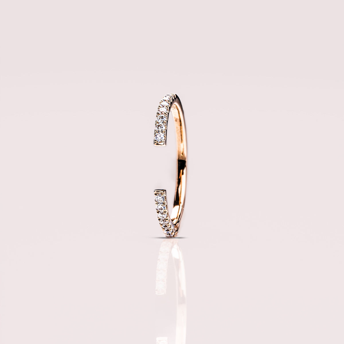 0.18 TCW Round Open Shank Moissanite Wedding Band