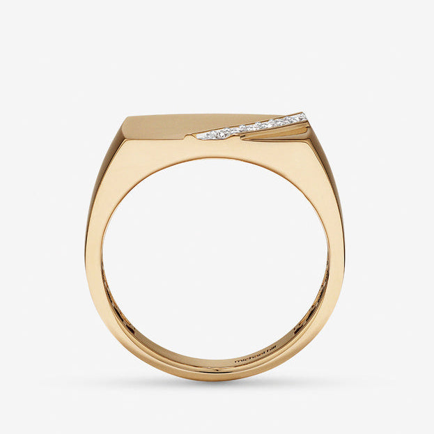 0.10 TCW Round Lab Grown Diamond Signet Men's Wedding Band