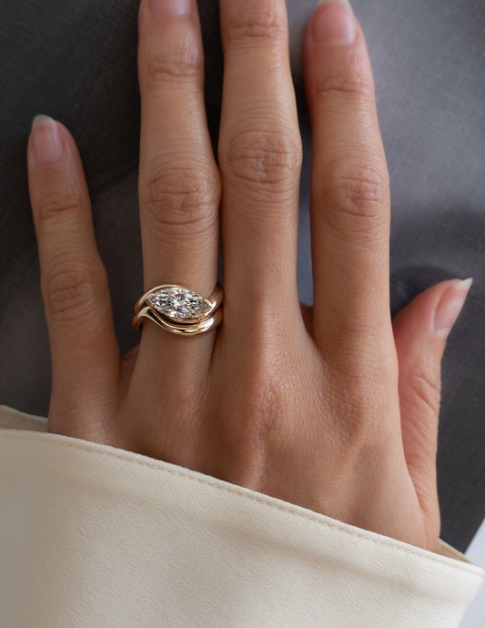 1.5 CT Marquise Lab Grown Diamond Bridal Set