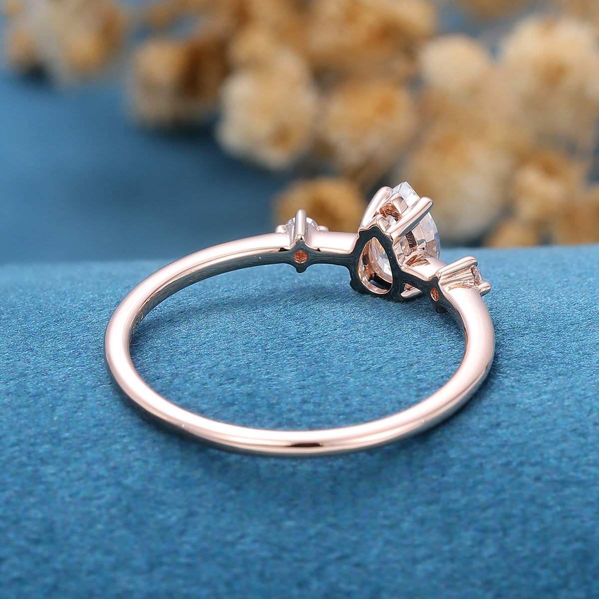 0.39 CT Pear Shaped Moissanite Solitaire Engagement Ring