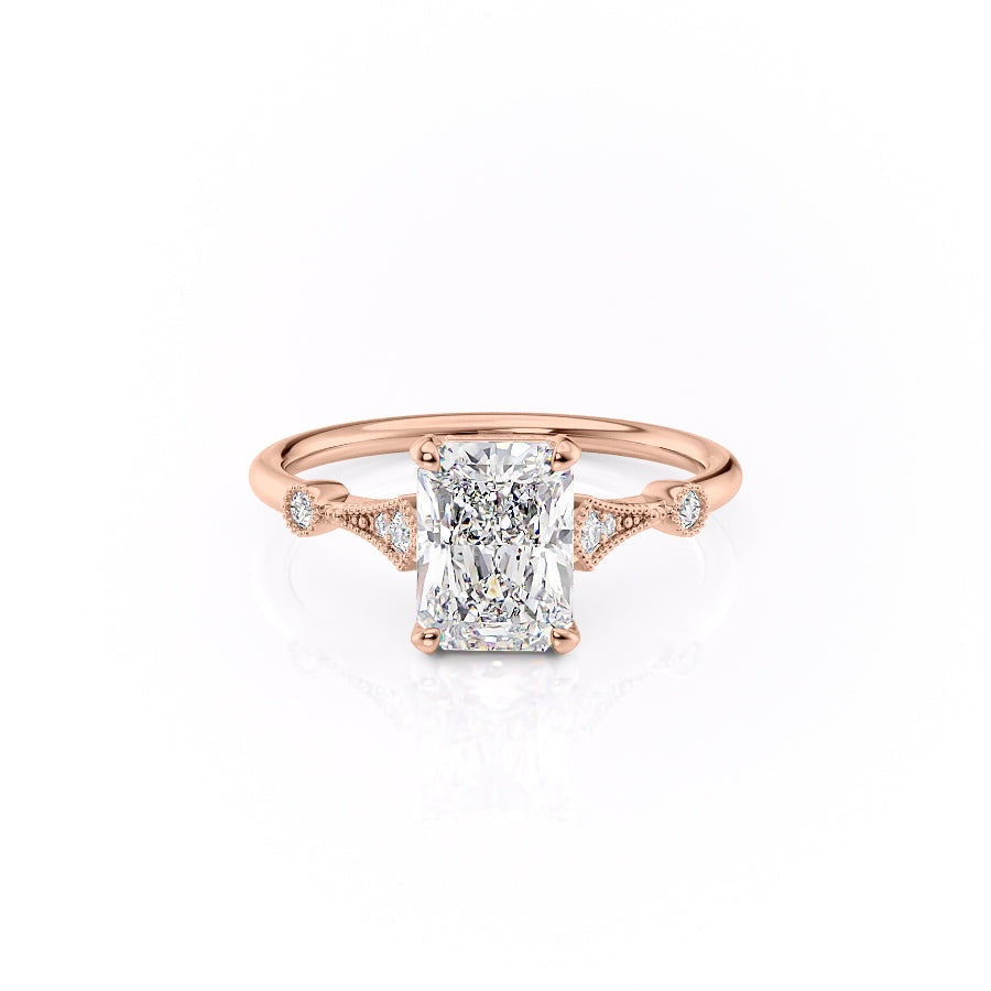 1.04 CT Radiant Cut Solitaire Moissanite Engagement Ring