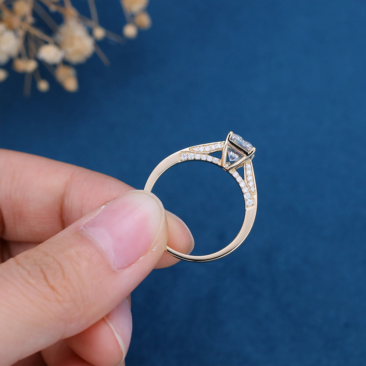 1.68 CT Radiant Shaped Moissanite Solitaire Engagement Ring