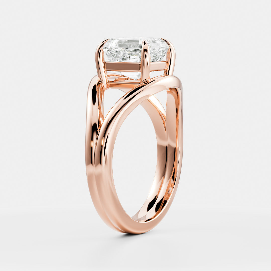 2 CT Asscher: Split Shank Lab Grown Diamond Engagement Ring