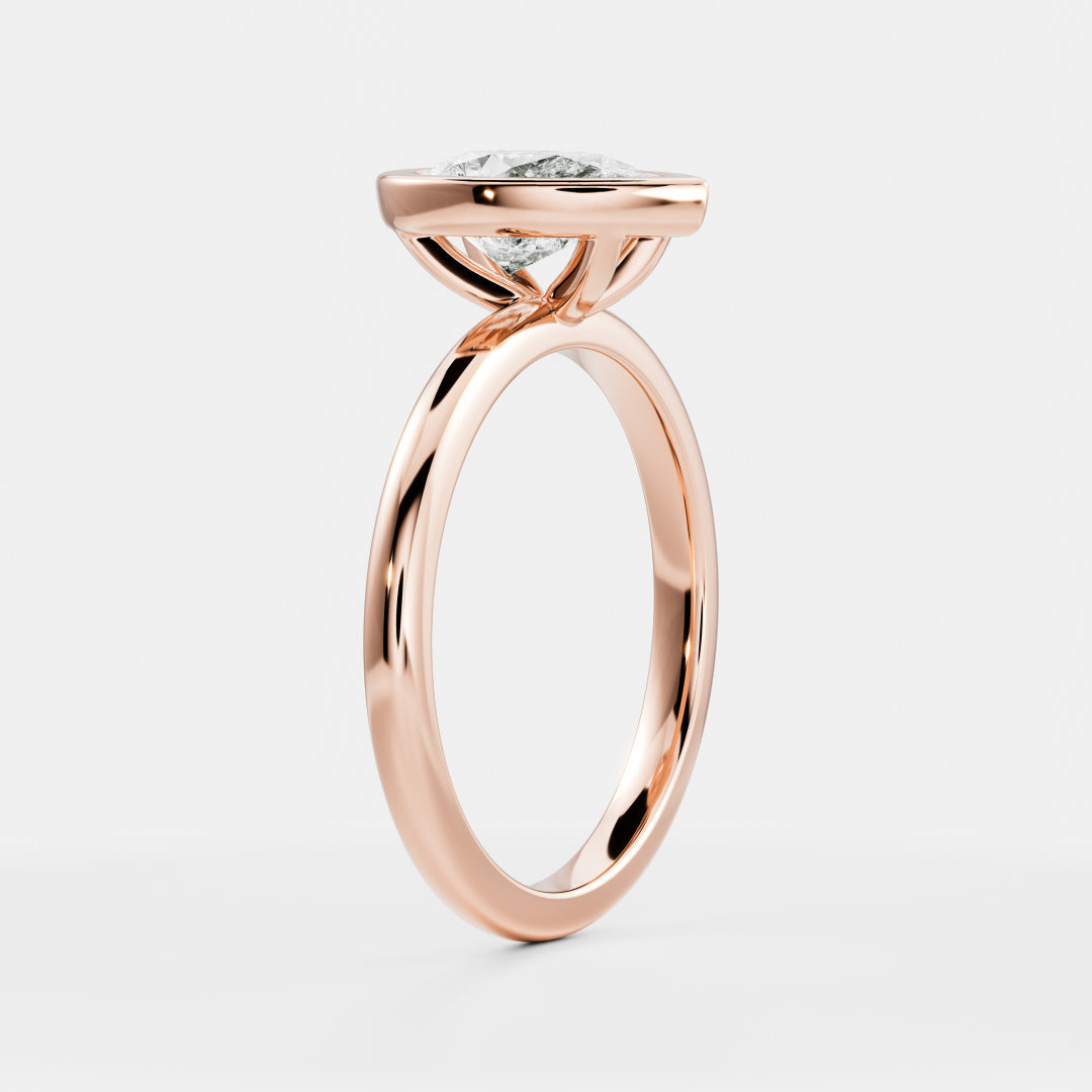 2 CT Pear: Bezel Lab Grown Diamond Engagement Ring