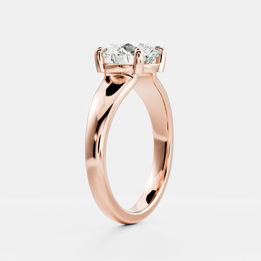 1.5 CT Round : Chunky Solitaire Lab Grown Diamond Engagement Ring