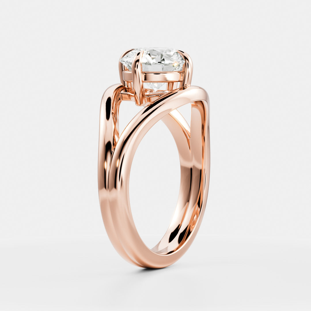 2 CT Cushion: Split Shank Lab Grown Diamond Engagement Ring