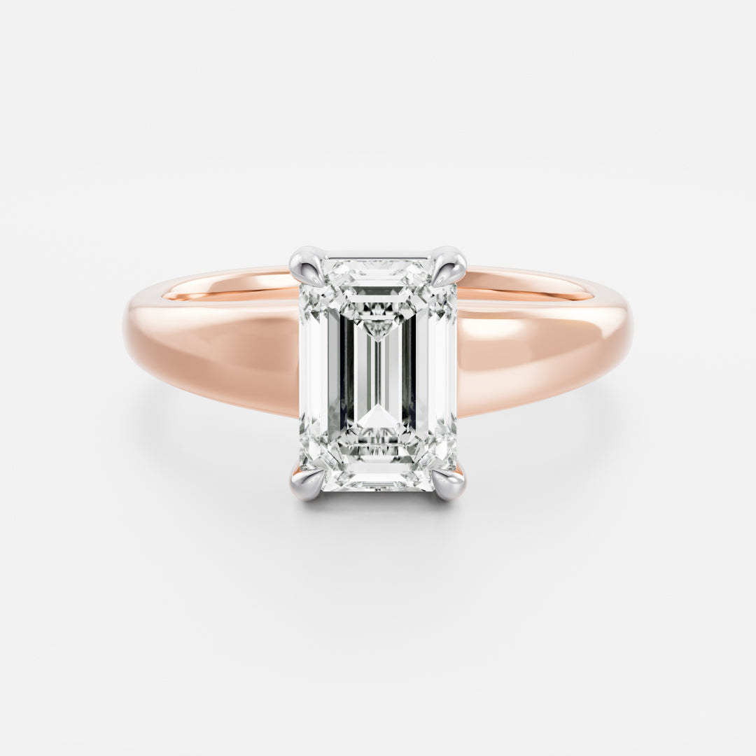 1.5 CT Emerald: Chunky Solitaire Lab Grown Diamond Engagement Ring