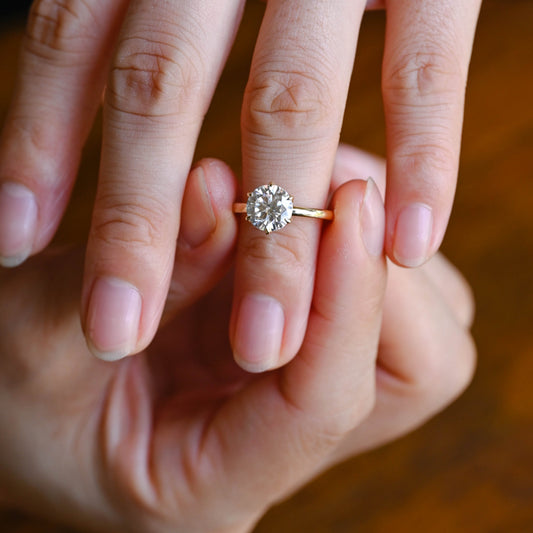 2 CT Emerald Pave Moissanite Engagement Ring