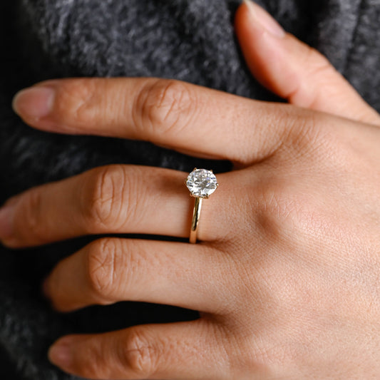 2 CT Emerald Pave Moissanite Engagement Ring