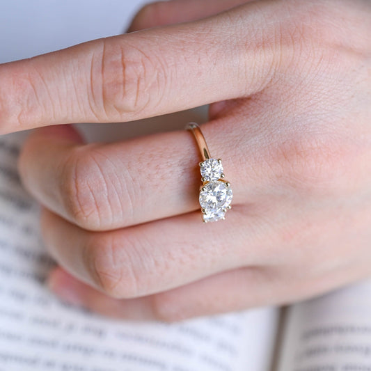 2 CT Emerald Pave Moissanite Engagement Ring