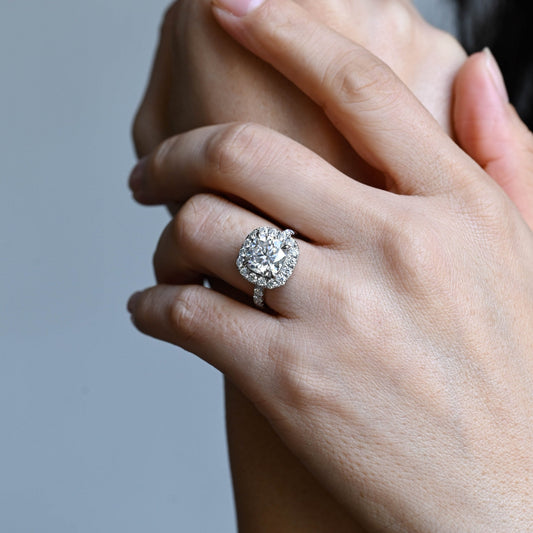 2 CT Emerald Pave Moissanite Engagement Ring