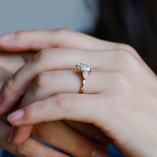 2 CT Emerald Pave Moissanite Engagement Ring