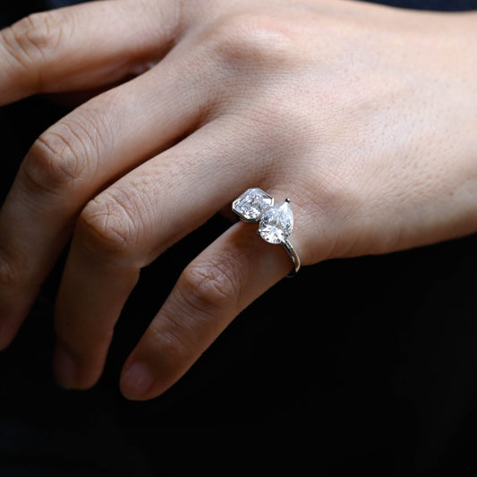 2 CT Emerald Pave Moissanite Engagement Ring