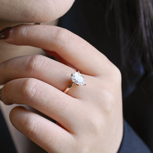 2 CT Emerald Pave Moissanite Engagement Ring