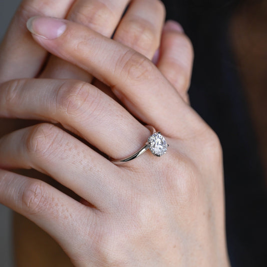 2 CT Emerald Pave Moissanite Engagement Ring