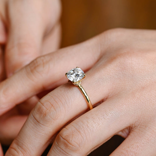 2 CT Emerald Pave Moissanite Engagement Ring