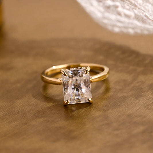 2 CT Emerald Pave Moissanite Engagement Ring