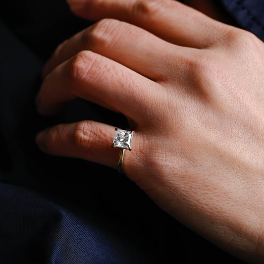 2 CT Emerald Pave Moissanite Engagement Ring