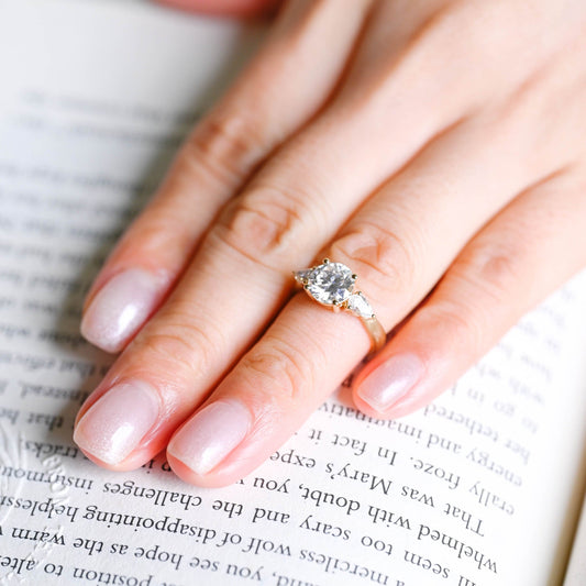 2 CT Emerald Pave Moissanite Engagement Ring