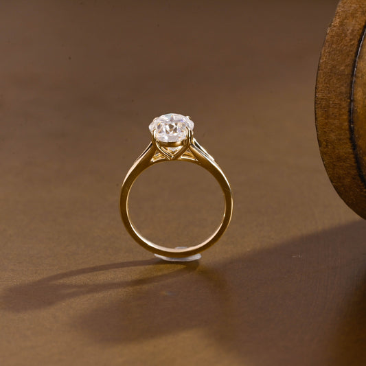 2 CT Emerald Pave Moissanite Engagement Ring