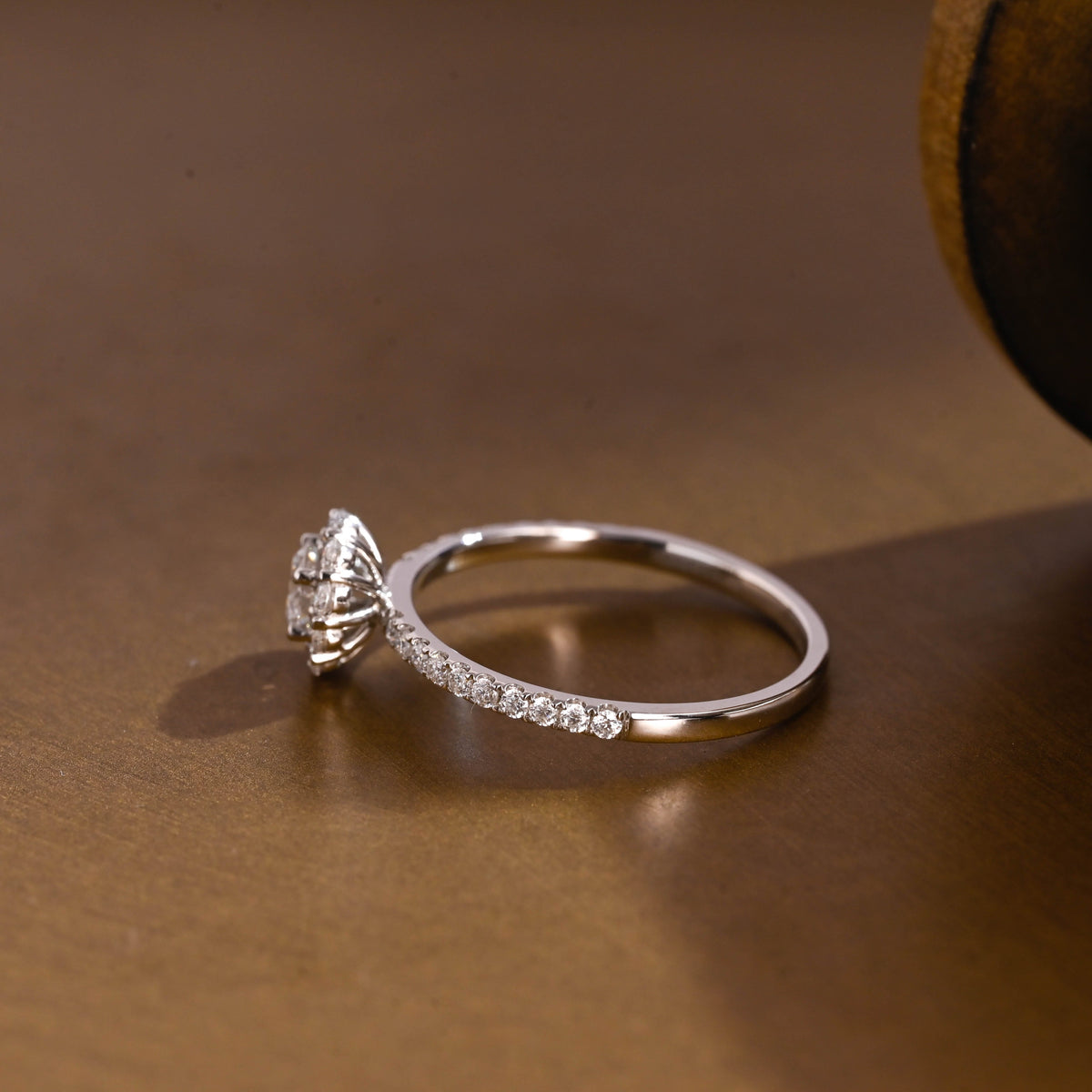 2 CT Emerald Pave Moissanite Engagement Ring