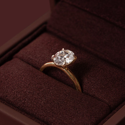 Solitaire Oval Lab Grown Diamond Engagement Ring