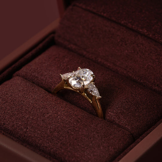 Trilogy Pear Lab Grown Diamond Engagement Ring