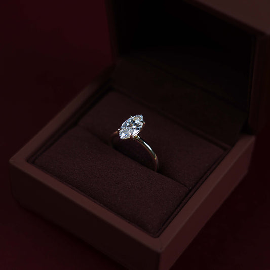 Solitaire Marquise Lab Grown Diamond Engagement Ring
