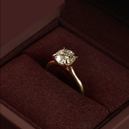 Solitaire, Cathedral Round Lab Grown Diamond Engagement Ring