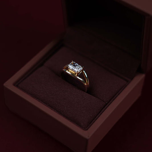 Solitaire, Split Shank, East-West Radiant Lab Grown Diamond Engagement Ring