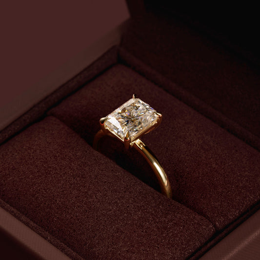 Solitaire Radiant Lab Grown Diamond Engagement Ring