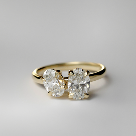 2 CT Oval: Toi Et Moi Lab Grown Diamond Engagement Ring