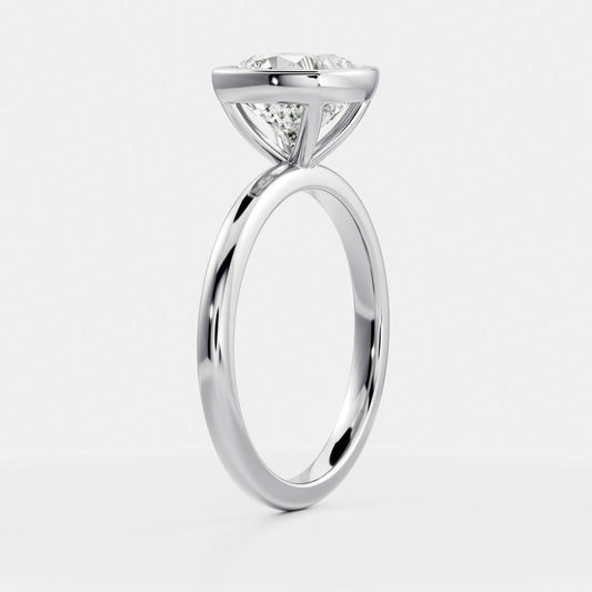 Cushion: Bezel Solitaire Lab Grown Diamond Engagement Ring