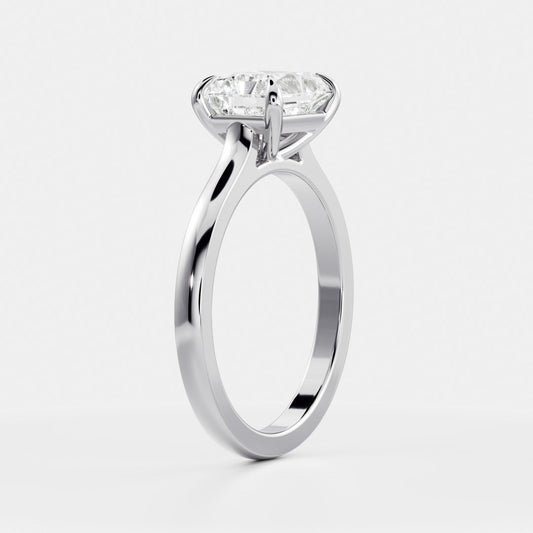 East-West Radiant: Cathedral Solitaire Lab Grown Diamond Engagement Ring