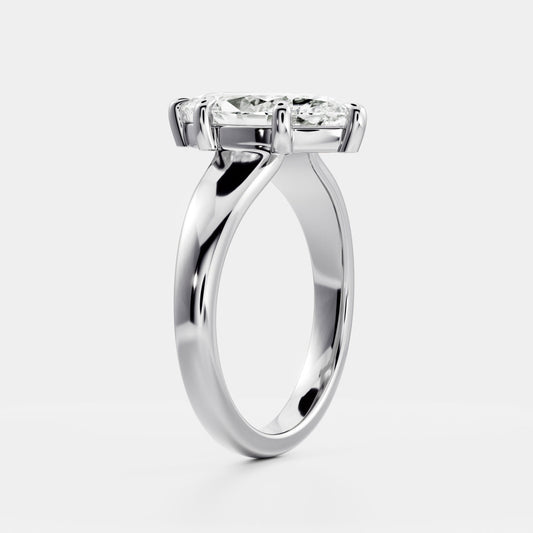 Marquise: Taper Solitaire Lab Grown Diamond Engagement Ring