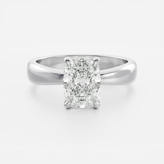 1.5 CT Elongated Cushion: Chunky Solitaire Lab Grown Diamond Engagement Ring