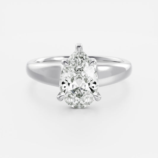 1.5 CT Pear: Chunky Solitaire Lab Grown Diamond Engagement Ring