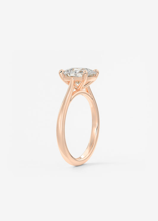 Elongated Cushion Cathedral Lab Grown Diamond Engagement Ring