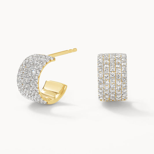 0.79 TCW Round Cut Moissanite Huggies Earrings