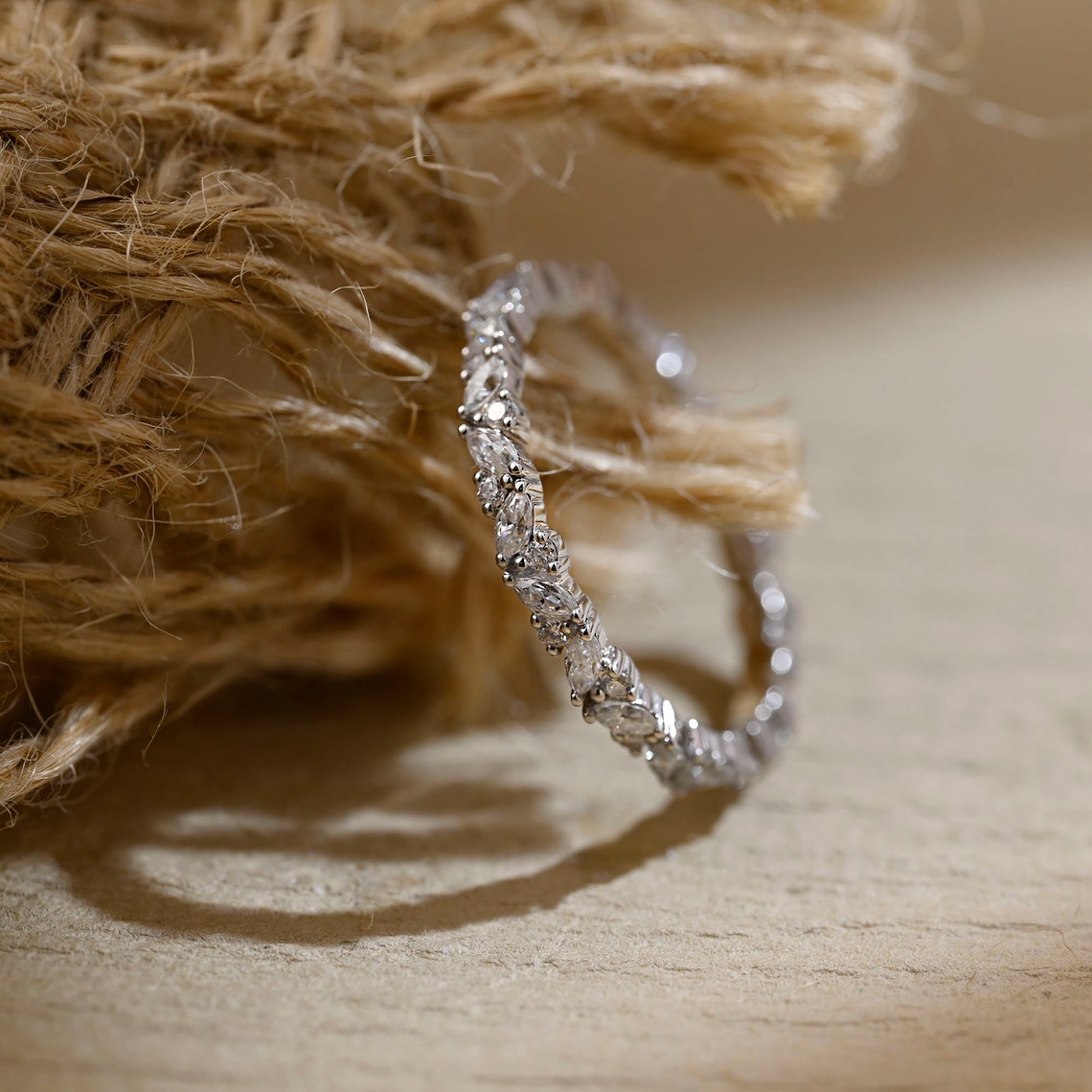 0.3 TCW Round & Marquise Full Eternity Lab Grown Diamond Wedding Band