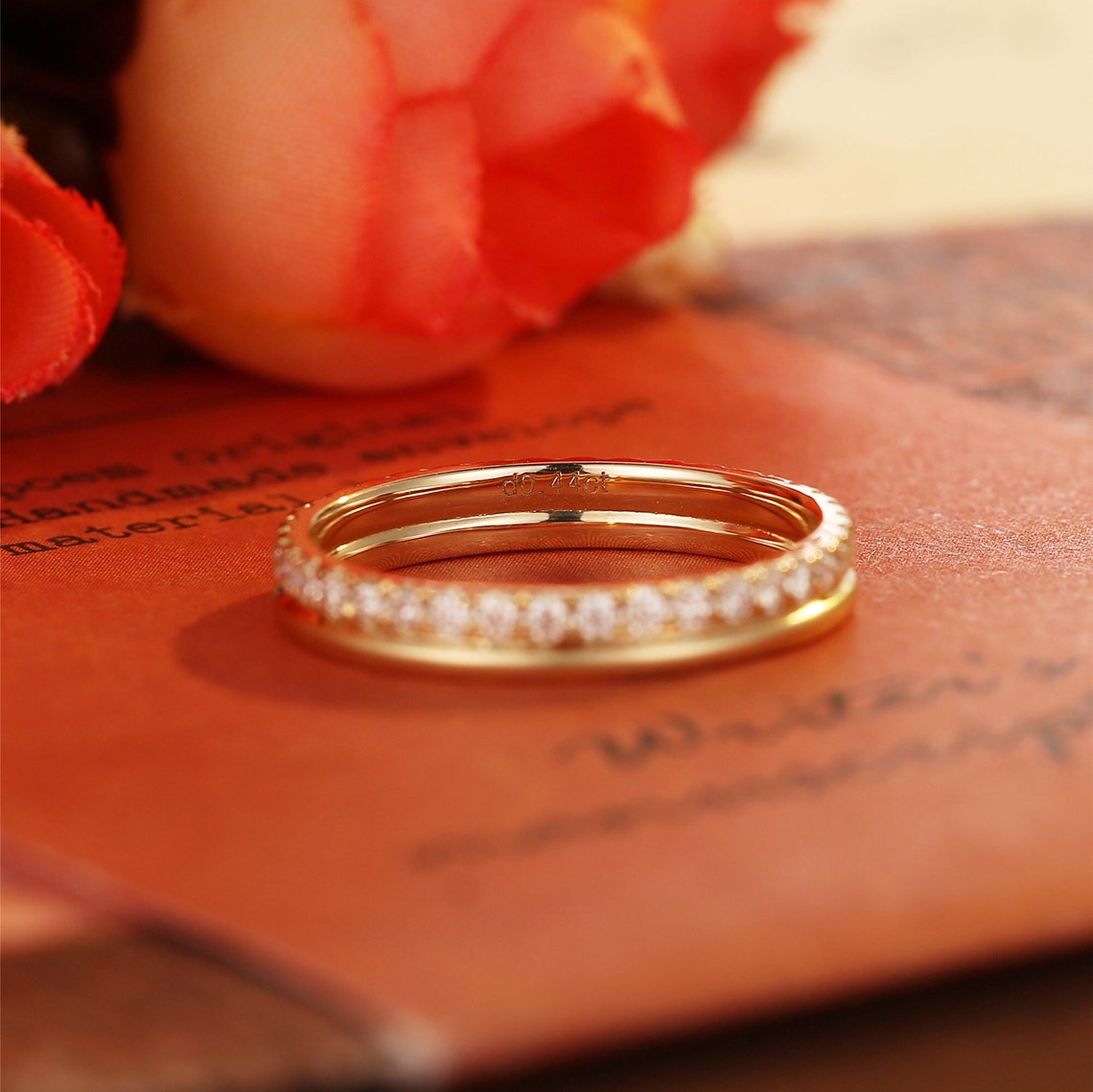 0.3 TCW Round Double Shank & Full Eternity Lab Grown Diamond Wedding Band